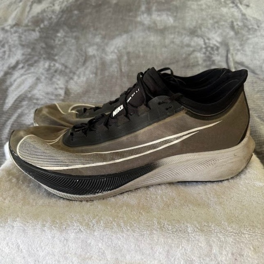 Nike Zoom Fly 3 Black White VaporWeave Running Shoes AT8240-001 Mens 13